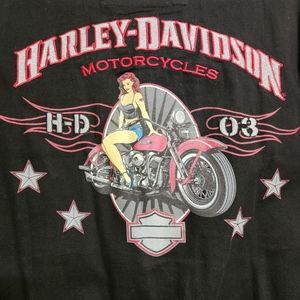 Harley Davidson Metal Button V-Twin Embroidered Zip Pocket Short Sleeve Shirt